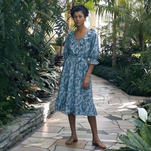 Mille Resort and Travel June Floral Dress | blue pansy